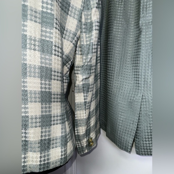 VINTAGE 90s Kasper Petite Plaid Blazer and Skirt Set - Picture 10 of 16